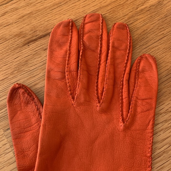 🎃VTG Leather gloves 📍FIRM📍Pumpkin Halloween - Picture 3 of 16